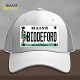 Biddeford Maine Novelty License Plate Hat Mesh / White