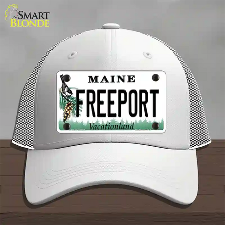 Freeport Maine Novelty License Plate Hat Mesh / White