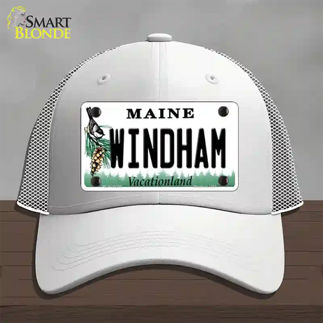 Windham Maine Novelty License Plate Hat Mesh / White