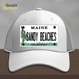 Sandy Beaches Maine Novelty License Plate Hat Mesh / White