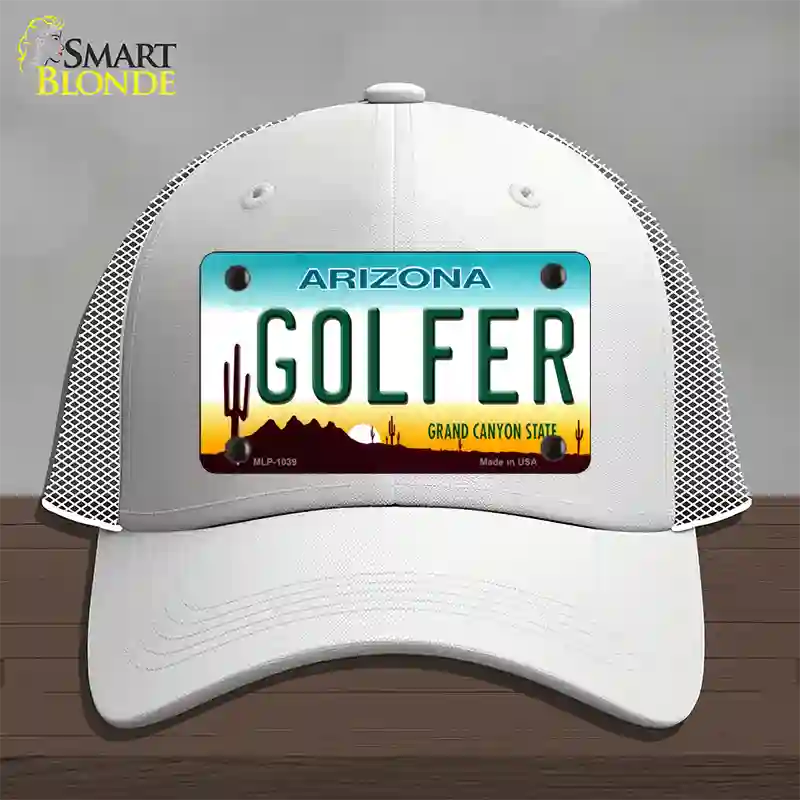 Golfer Arizona Novelty License Plate Hat Mesh / White