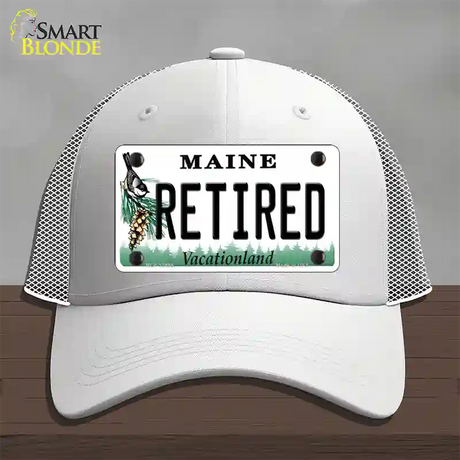 Retired Maine Novelty License Plate Hat Mesh / White