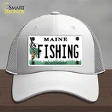 Fishing Maine Novelty License Plate Hat Mesh / White