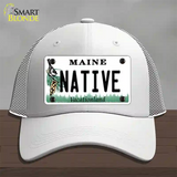 Native Maine Novelty License Plate Hat Mesh / White