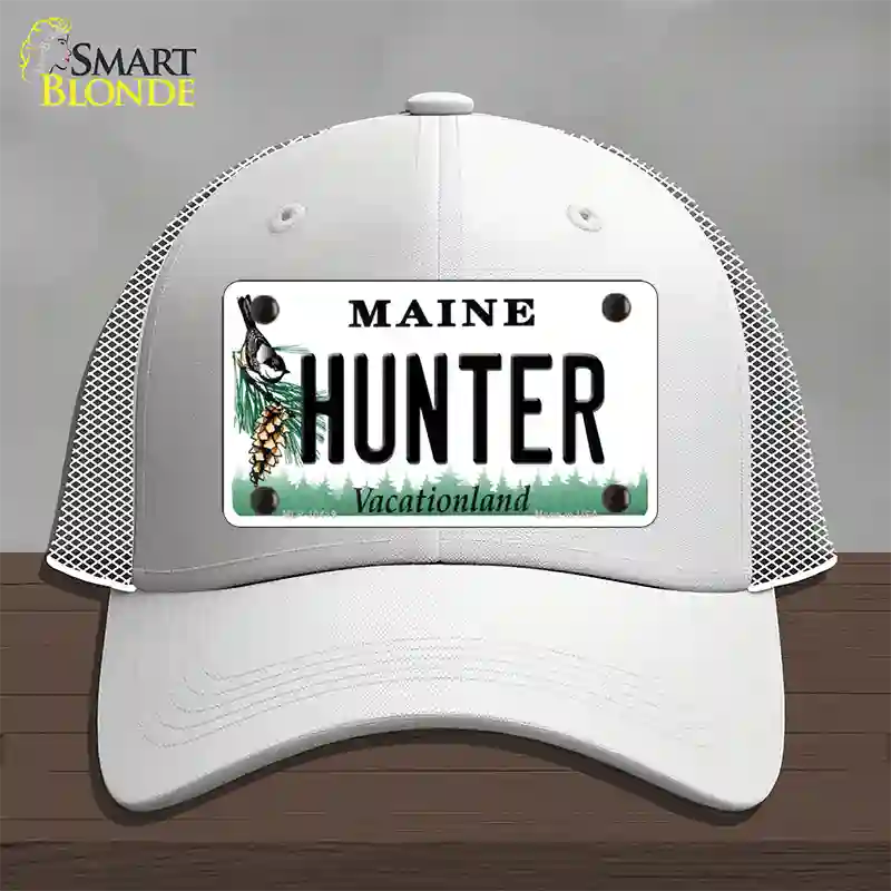 Hunter Maine Novelty License Plate Hat Mesh / White