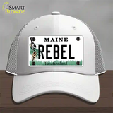 Rebel Maine Novelty License Plate Hat Mesh / White