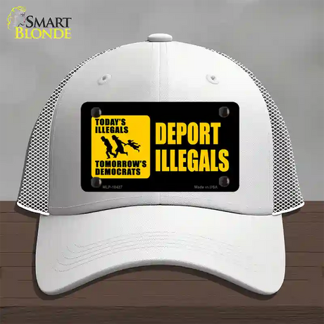 Deport Illegals Novelty License Plate Hat Mesh / White