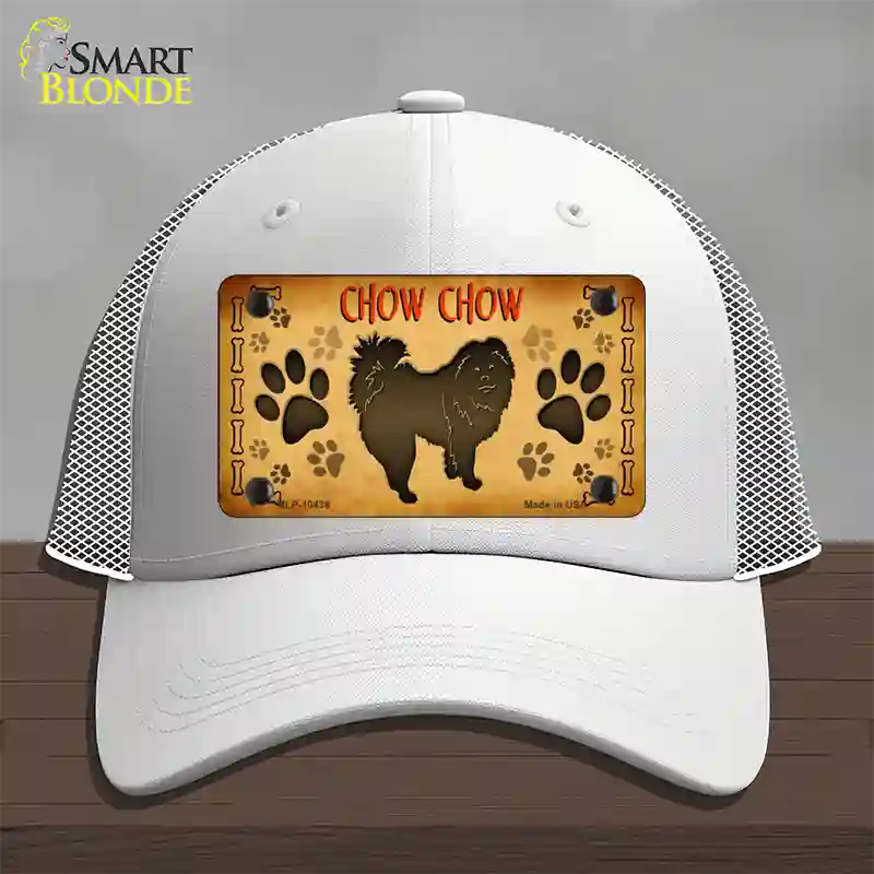 Chow Chow Novelty License Plate Hat Mesh / White