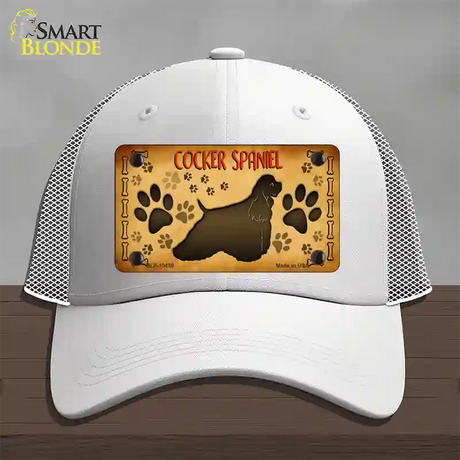 Cocker Spaniel Novelty License Plate Hat Mesh / White