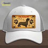 Dachshund Novelty License Plate Hat Mesh / White