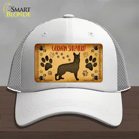 German Shepherd Novelty License Plate Hat Mesh / White