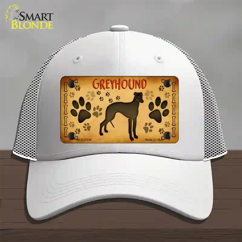 Greyhound Novelty License Plate Hat Mesh / White