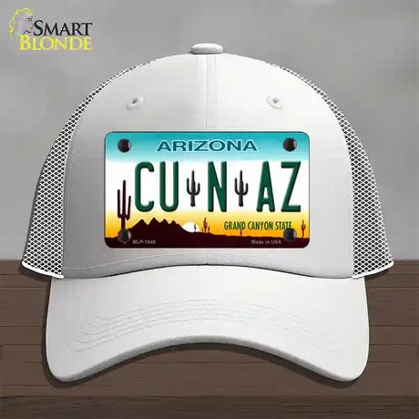 Cu N Az Novelty License Plate Hat Mesh / White