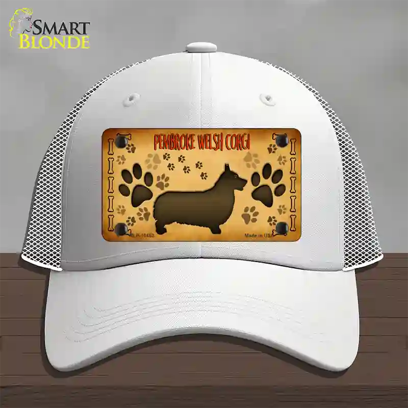 Pembroke Welsh Corgi Novelty License Plate Hat Mesh / White