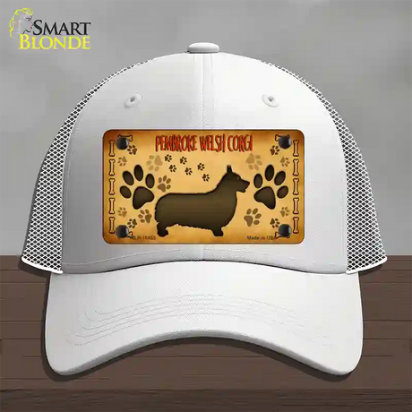 Pembroke Welsh Corgi Novelty License Plate Hat Mesh / White