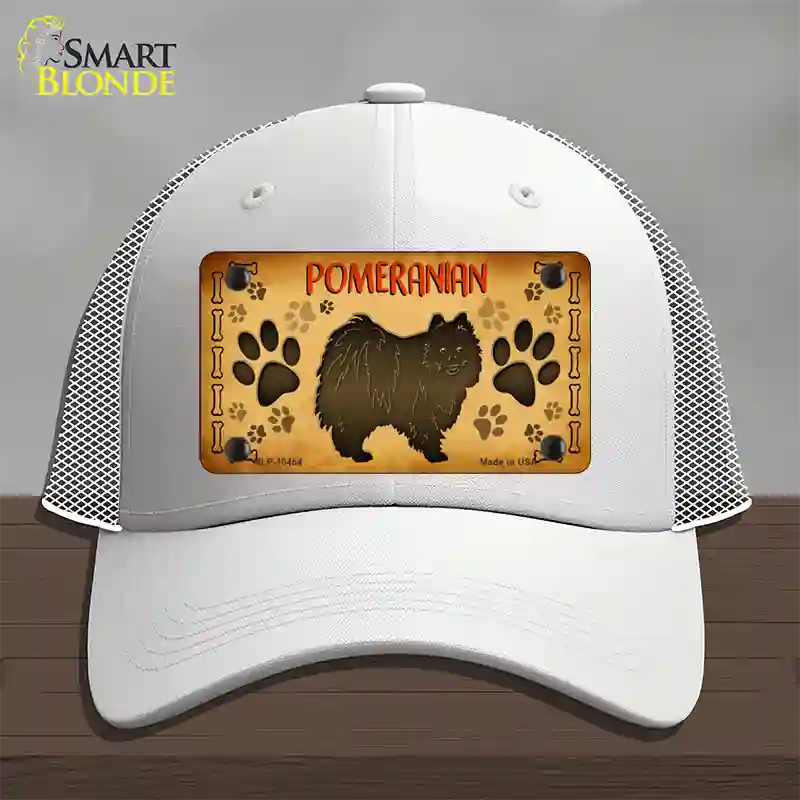 Pomeranian Novelty License Plate Hat Mesh / White