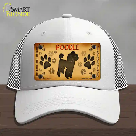 Poodle Novelty License Plate Hat Mesh / White