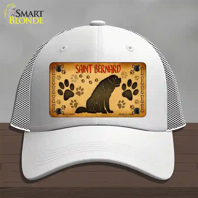 Saint Bernard Novelty License Plate Hat Mesh / White