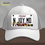 N Joy MD Maryland Novelty License Plate Hat Mesh / White