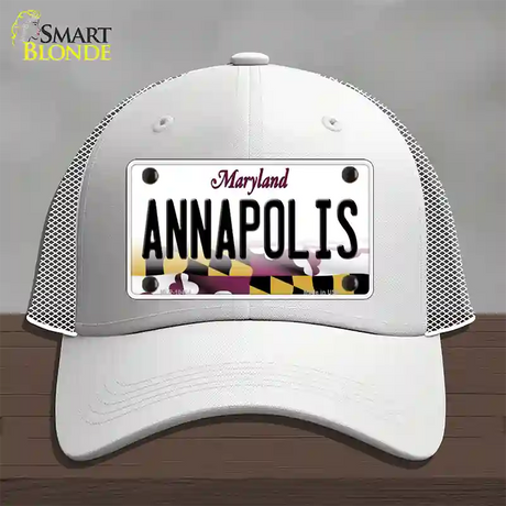 Annapolis Maryland Novelty License Plate Hat Mesh / White