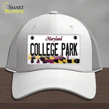 College Park Maryland Novelty License Plate Hat Mesh / White