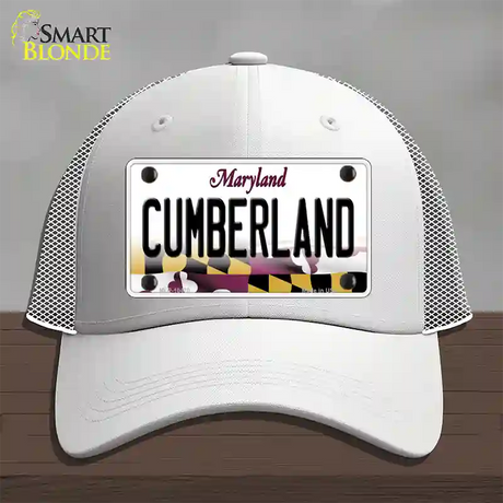 Cumberland Maryland Novelty License Plate Hat Mesh / White