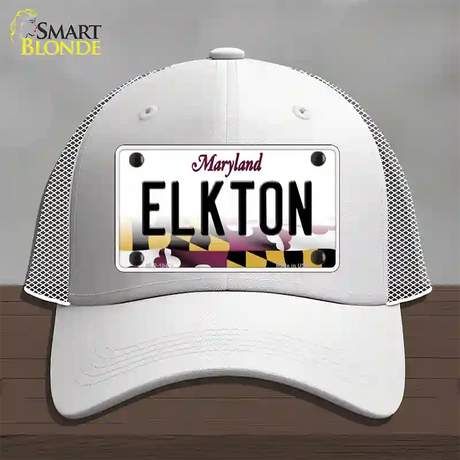 Elkton Maryland Novelty License Plate Hat Mesh / White