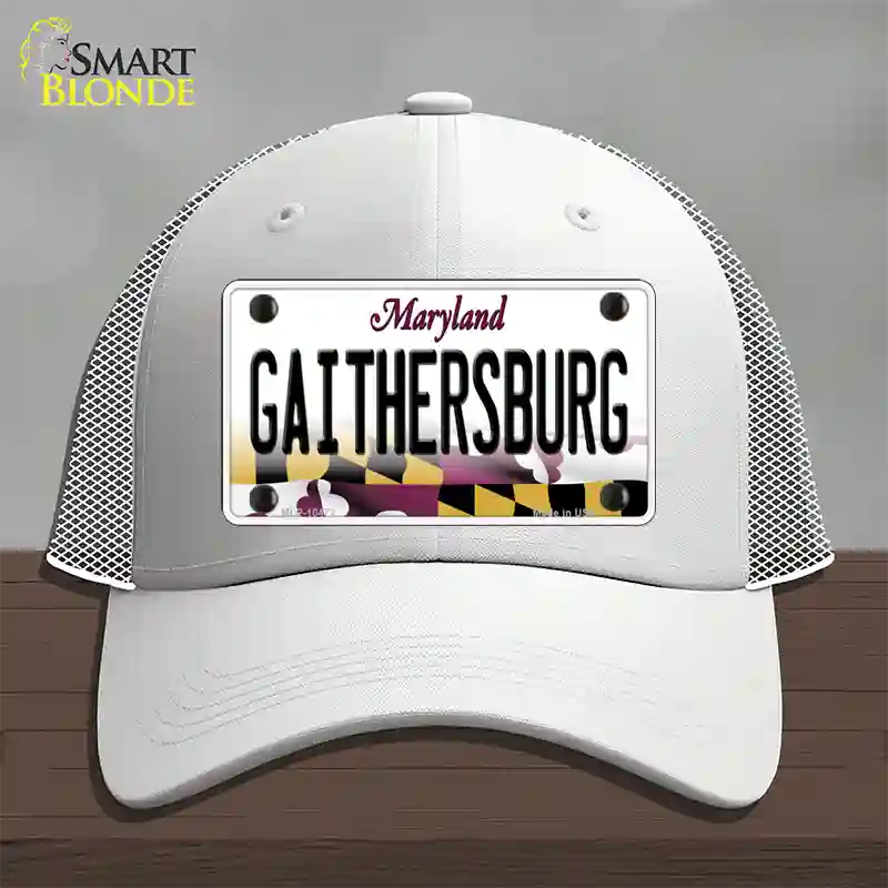 Gaithersburg Maryland Novelty License Plate Hat Mesh / White