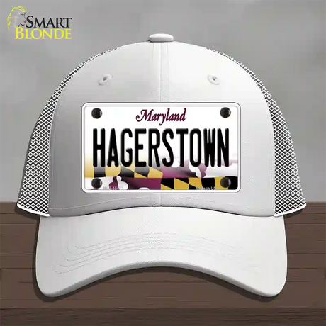 Hagerstown Maryland Novelty License Plate Hat Mesh / White