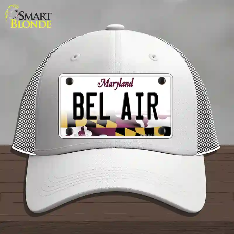 Bel Air Maryland Novelty License Plate Hat Mesh / White