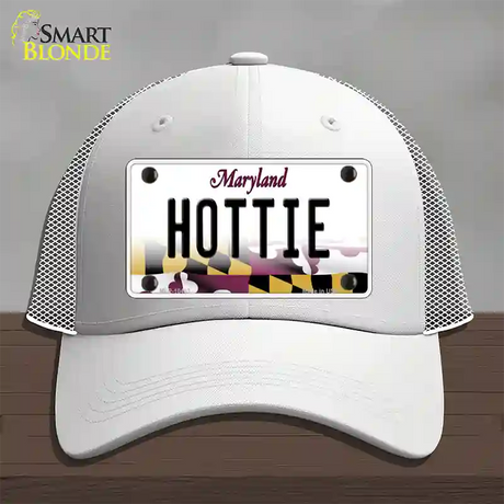 Hottie Maryland Novelty License Plate Hat Mesh / White