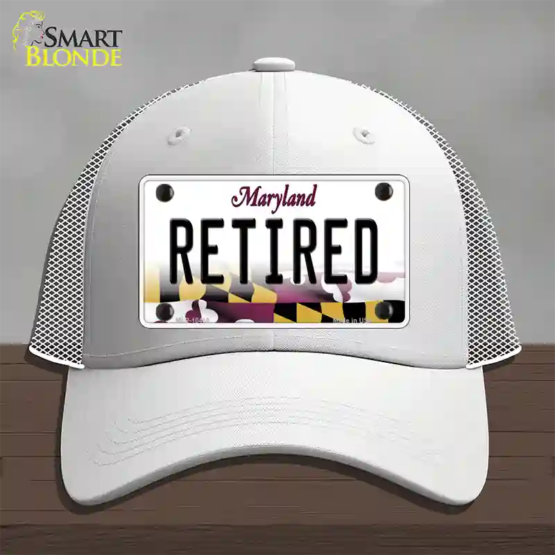 Retired Maryland Novelty License Plate Hat Mesh / White