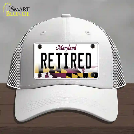 Retired Maryland Novelty License Plate Hat Mesh / White