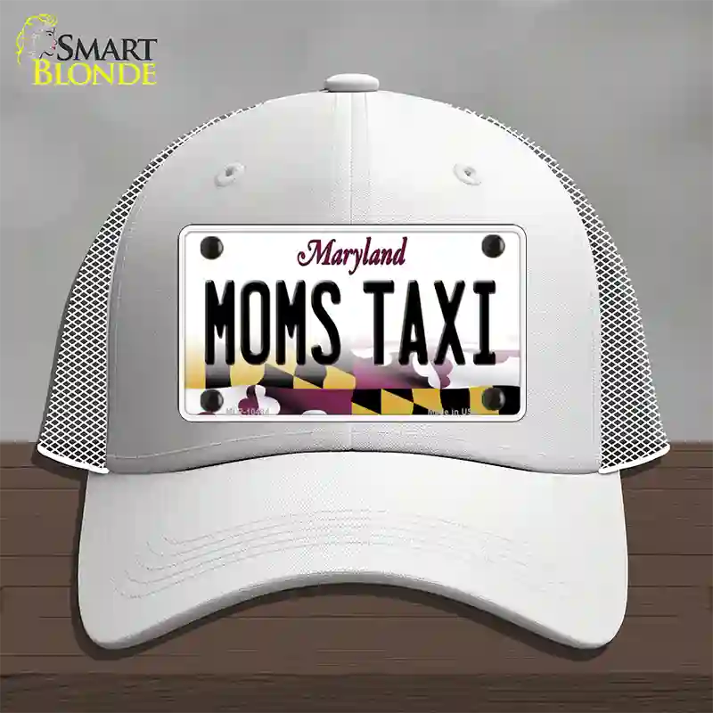 Moms Taxi Maryland Novelty License Plate Hat Mesh / White