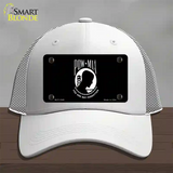 POW MIA Black Flag Novelty License Plate Hat Mesh / White