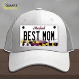 Best Mom Maryland Novelty License Plate Hat Mesh / White