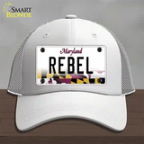 Rebel Maryland Novelty License Plate Hat Mesh / White