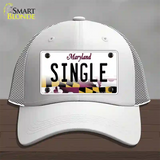 Single Maryland Novelty License Plate Hat Mesh / White