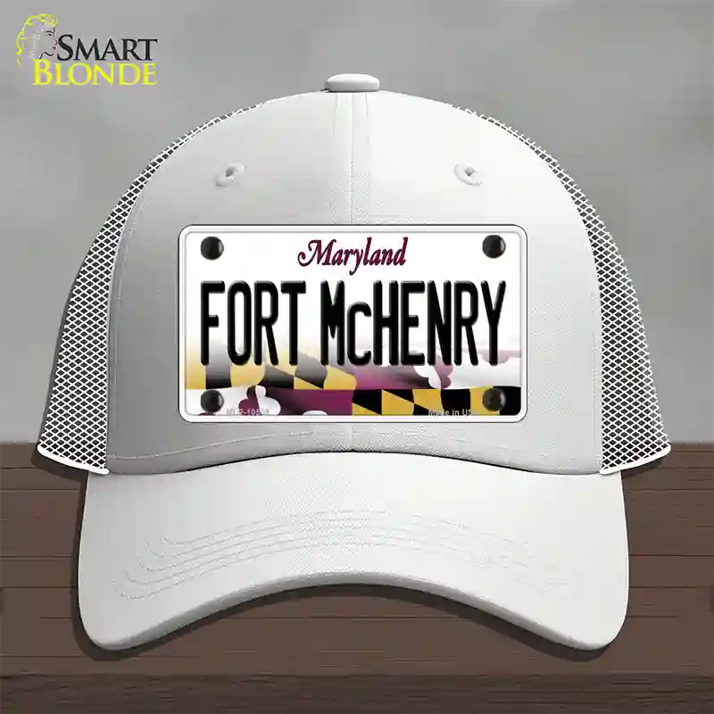 Fort McHenry Maryland Novelty License Plate Hat Mesh / White