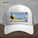 Wyoming Blank Novelty License Plate Hat Mesh / White