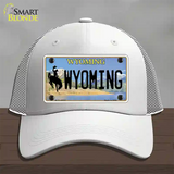 Wyoming Tag Novelty License Plate Hat Mesh / White