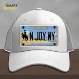 N Joy WY Wyoming Novelty License Plate Hat Mesh / White