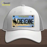 Cheyenne Wyoming Novelty License Plate Hat Mesh / White