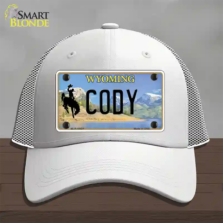 Cody Wyoming Novelty License Plate Hat Mesh / White