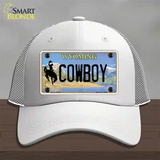 Cowboy Wyoming Novelty License Plate Hat Mesh / White