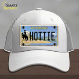 Hottie Wyoming Novelty License Plate Hat Mesh / White