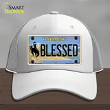 Blessed Wyoming Novelty License Plate Hat Mesh / White