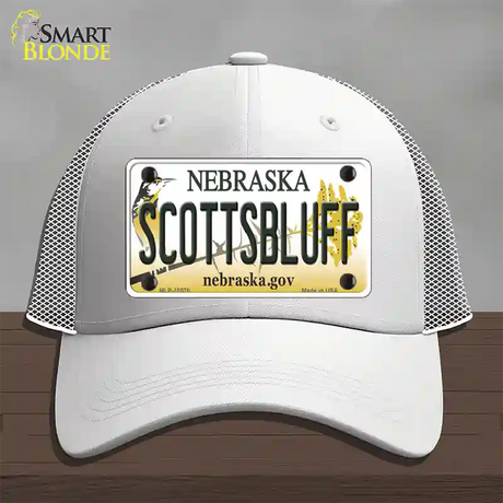 Scottsbluff Nebraska Novelty License Plate Hat Mesh / White