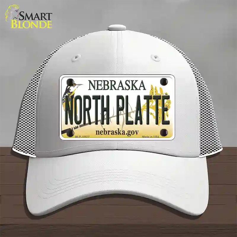 North Platte Nebraska Novelty License Plate Hat Mesh / White