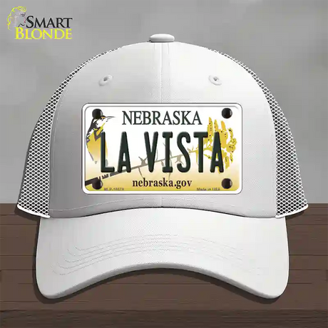 La Vista Nebraska Novelty License Plate Hat Mesh / White